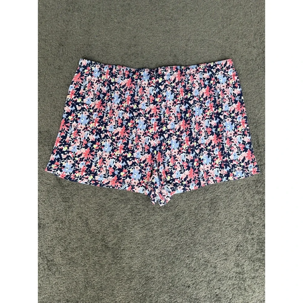 Jane & Bleecker Sleep Shorts Women XL Pink Floral Modal Stretch Drawstring Waist